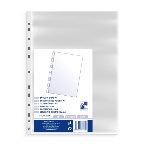 KARTON P+P Klarsichthülle A4 PP 45 my, 100 Stück