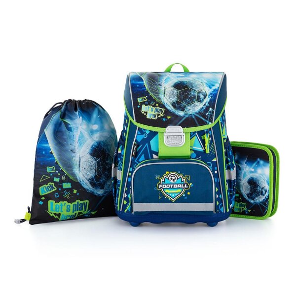 oxybag Schultaschenset 3-teilig PREMIUM COOL Fussball Let’s play bro!