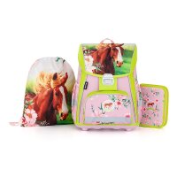 oxybag Schultaschenset 3-teilig PREMIUM COOL Horse Flower