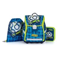 oxybag Schultaschenset 3-teilig PREMIUM LIGHT Soccer blue