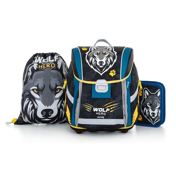 oxybag Schultaschenset 3-teilig PREMIUM LIGHT Wolf