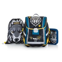 oxybag Schultaschenset 3-teilig PREMIUM LIGHT Wolf