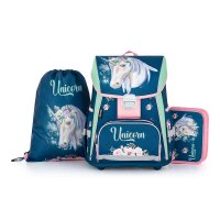 oxybag Schultaschenset 3-teilig PREMIUM COOL Unicorn Flowers