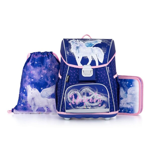 oxybag Schultaschenset 3-teilig PREMIUM COOL Unicorn purple