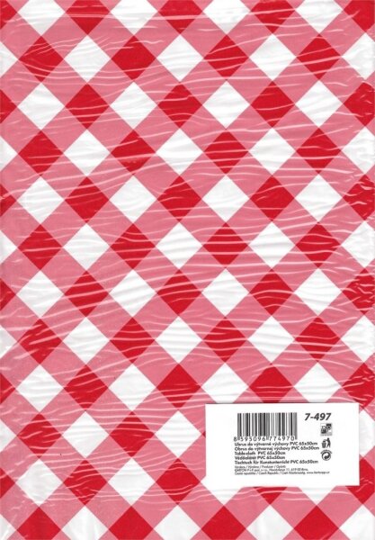 oxybag Kunstunterrichts-Tischdecke 65 × 50 cm rot-weiß kariert