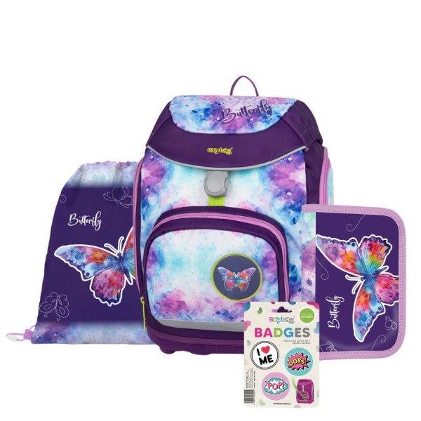 oxybag Schulrucksackset 4-teilig OXY SHERPY Butterfly Magical