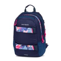 oxybag Schulrucksack OXY SPORT Flowers blue + Etui