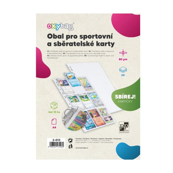 KARTON P+P Klarsichthülle A4 PVC 80my, für Sammelkarten, 10 Stück