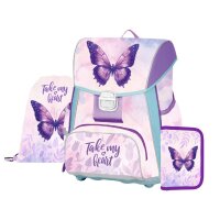 oxybag Schultaschenset 3-teilig PREMIUM ONE Butterfly...