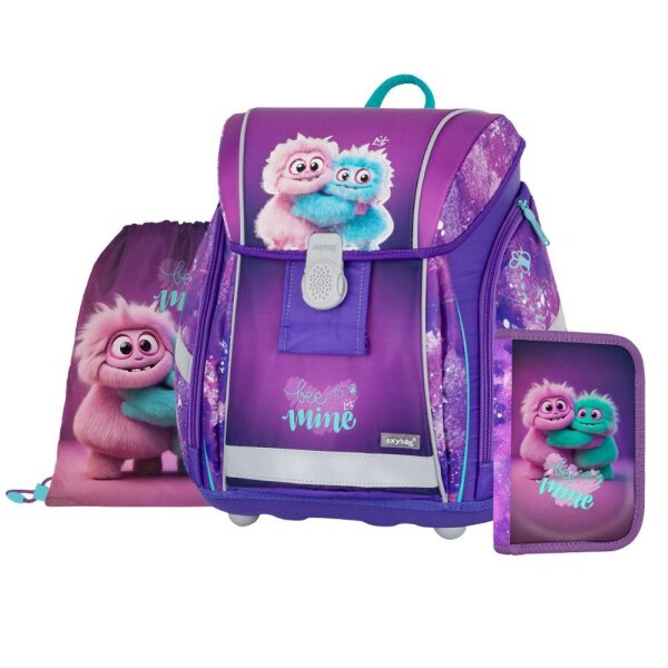 oxybag Schultaschenset 3-teilig PREMIUM LIGHT Monster bee mine