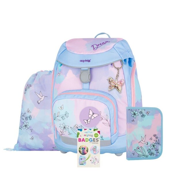 oxybag Schulrucksackset 4-teilig OXY SHERPY Colibri Dream