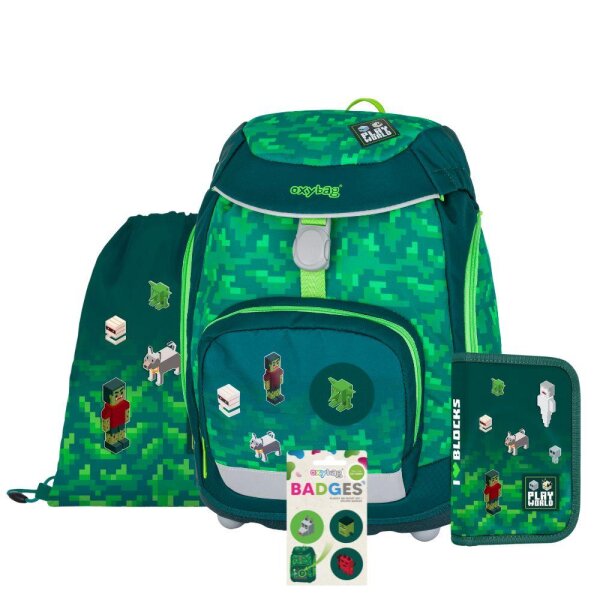 oxybag Schulrucksackset 4-teilig OXY SHERPY Playworld Blocks