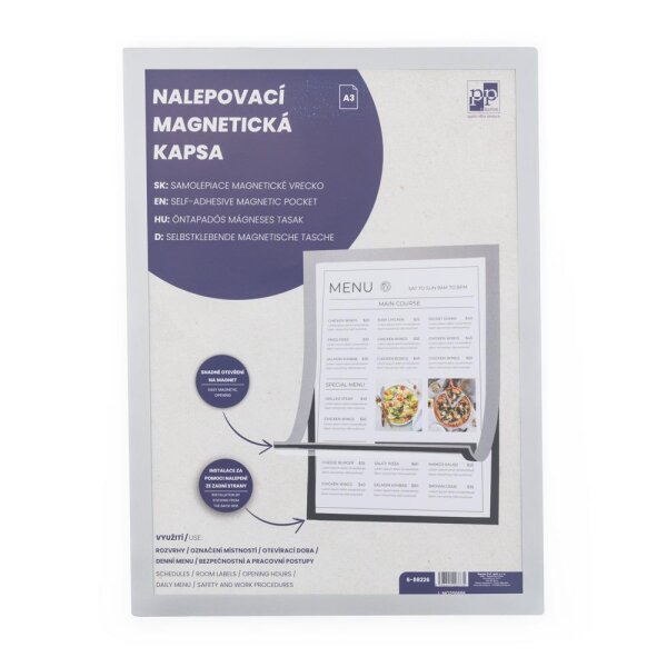 KARTON P+P Info-Rahmen magnetisch A3 silber