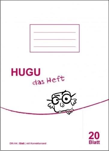 HUGU Schulheft A4 glatt mit Korrekturrand 20 Blatt