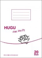 HUGU Schulheft A4 glatt mit Korrekturrand 20 Blatt