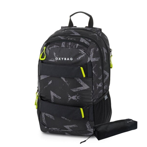 oxybag Schulrucksack OXY SPORT Abstract grey + Etui