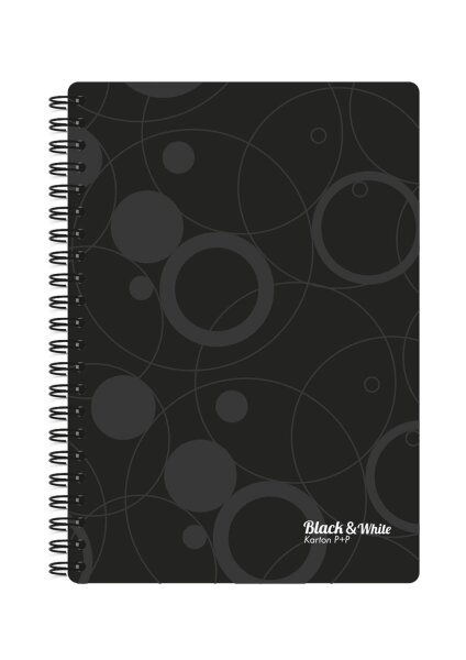 oxybag Collegeblock A4 PP liniert 60 Blatt BLACK AND WHITE black