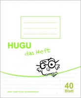 HUGU Schulheft Quart liniert 10mm mit Korrekturrand 40 Blatt