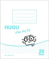 HUGU Schulheft Quart kariert 7mm 20 Blatt