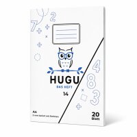 HUGU Schulheft A4 kariert 5mm mit Rahmen 20 Blatt